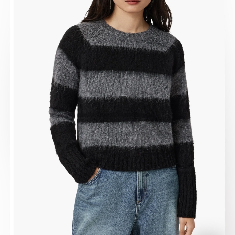 All Saints Lou Brushed Striped Sweater